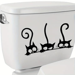 Cat Toilet Lid Decals for a Playful Bathroom Look