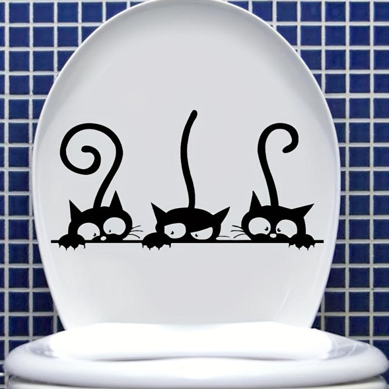 Cat Toilet Lid Decals for a Playful Bathroom Look
