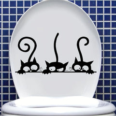 Cat Toilet Lid Decals for a Playful Bathroom Look