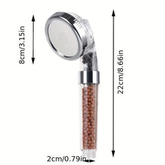 Filtered Shower Head High Pressure Water Saving 3 Settings Handheld Spray