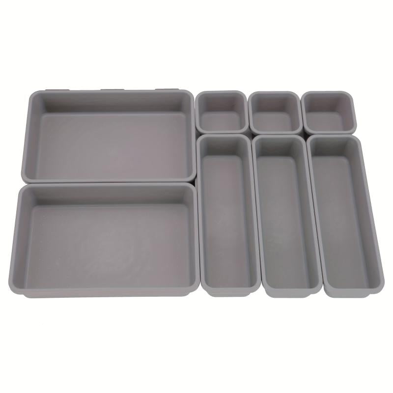 8pcs Drawer Storage Box with Dividers for Makeup, Bathroom, Bedroom, Office
