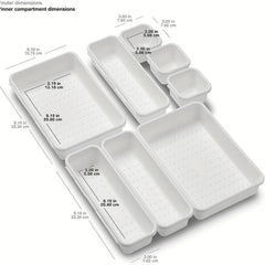 8pcs Drawer Storage Box with Dividers for Makeup, Bathroom, Bedroom, Office