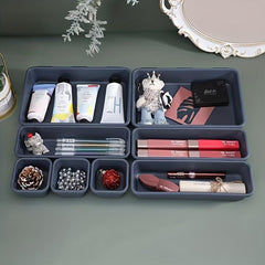 8pcs Drawer Storage Box with Dividers for Makeup, Bathroom, Bedroom, Office