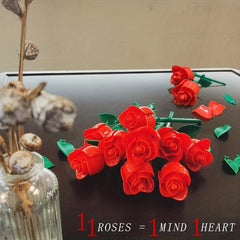 39pcs Christmas Gift Roses Building Block Flower DIY Toy for Confession, Wedding