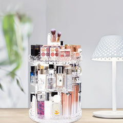 360 Rotating Adjustable Cosmetic Display Case Large Capacity Makeup Organizer