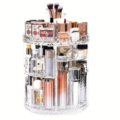 360 Rotating Adjustable Cosmetic Display Case Large Capacity Makeup Organizer