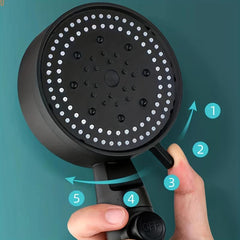 Adjustable High Pressure Shower Head Set with 5 Modes and Wall Mounted Bracket