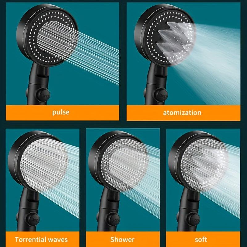 Adjustable High Pressure Shower Head Set with 5 Modes and Wall Mounted Bracket