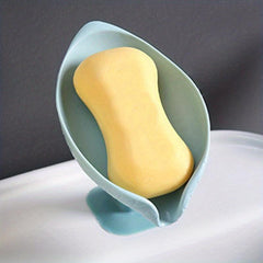 Leaf Shaped Self Draining Soap Holder with Suction Cup