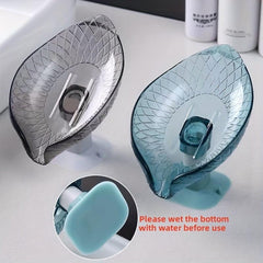 Leaf Shaped Self Draining Soap Holder with Suction Cup