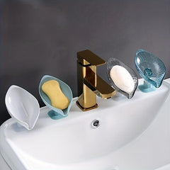 Leaf Shaped Self Draining Soap Holder with Suction Cup