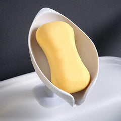 Leaf Shaped Self Draining Soap Holder with Suction Cup