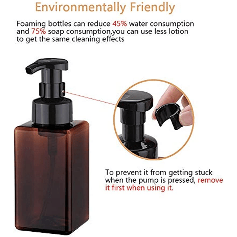 2pcs Foaming Soap Dispenser 450ml Pump Bottle for Liquid Soap and Lotion