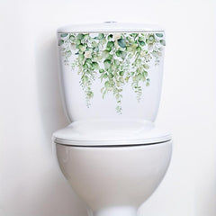 Removable Flower and Leaf Wall Sticker for Bathroom Decoration