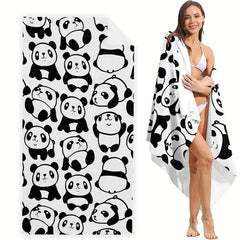Panda Cartoon Beach Towel Lightweight 59x29 for Women