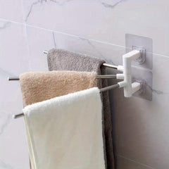 Wall Mounted Rotating Towel Storage Rack Bathroom Kitchen Washroom Holder