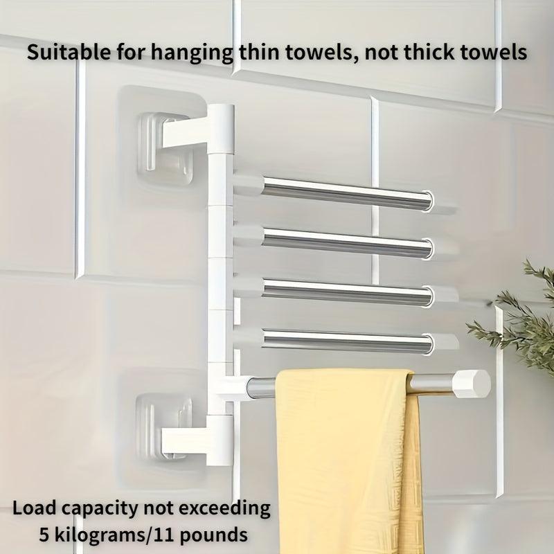 Wall Mounted Rotating Towel Storage Rack Bathroom Kitchen Washroom Holder