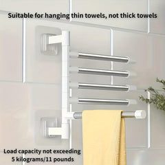 Wall Mounted Rotating Towel Storage Rack Bathroom Kitchen Washroom Holder