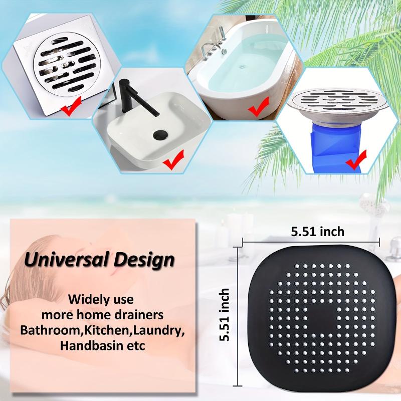 Hair Drain Catcher Shower Silicone Hair Stopper Anti Clog Tub Plug