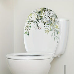 Flower Leaf Toilet Sticker Creative Decorative Lid Decals Self-adhesive Wall