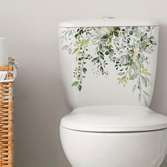 Flower Leaf Toilet Sticker Creative Decorative Lid Decals Self-adhesive Wall