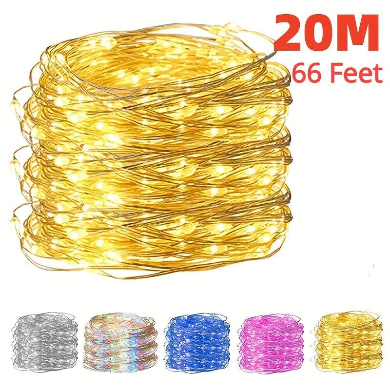66ft Copper Wire Led String Lights USB Plug Fairy Garland
