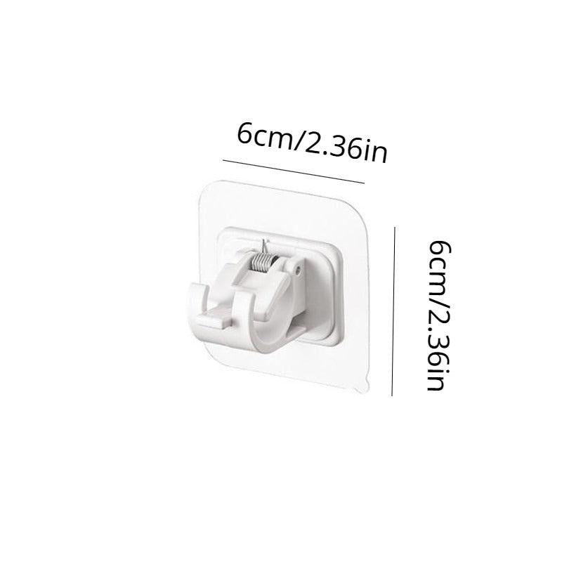 2pcs Adhesive Hooks Punch Curtain Rod Clip Hook Shower Curtain Rod Holder