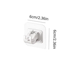 2pcs Adhesive Hooks Punch Curtain Rod Clip Hook Shower Curtain Rod Holder