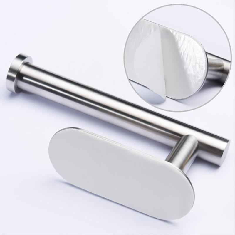 3pcs Toilet Paper Holder Self Adhesive Rack Stainless Steel Brushed