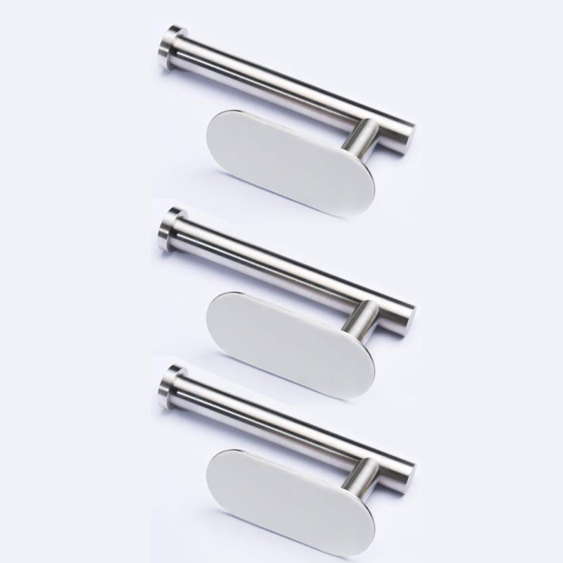 3pcs Toilet Paper Holder Self Adhesive Rack Stainless Steel Brushed