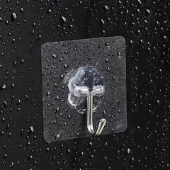 10pcs Stainless Steel Reusable Sticky Hooks Bathroom Kitchen Wall Mount
