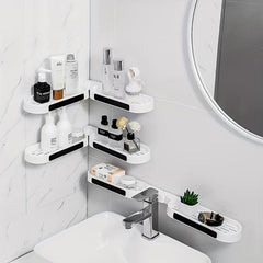 Wall Mounted Foldable Bathroom Storage Rack with Drain Tray