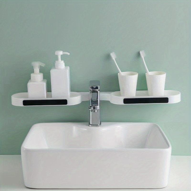 Wall Mounted Foldable Bathroom Storage Rack with Drain Tray