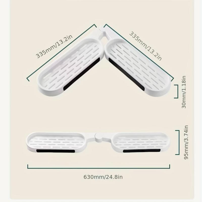 Wall Mounted Foldable Bathroom Storage Rack with Drain Tray