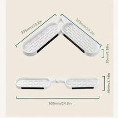 Wall Mounted Foldable Bathroom Storage Rack with Drain Tray