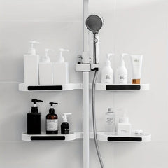 Wall Mounted Foldable Bathroom Storage Rack with Drain Tray
