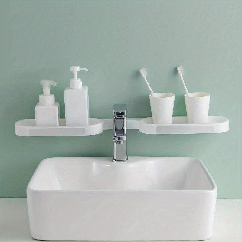 Wall Mounted Foldable Bathroom Storage Rack with Drain Tray