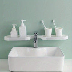 Wall Mounted Foldable Bathroom Storage Rack with Drain Tray