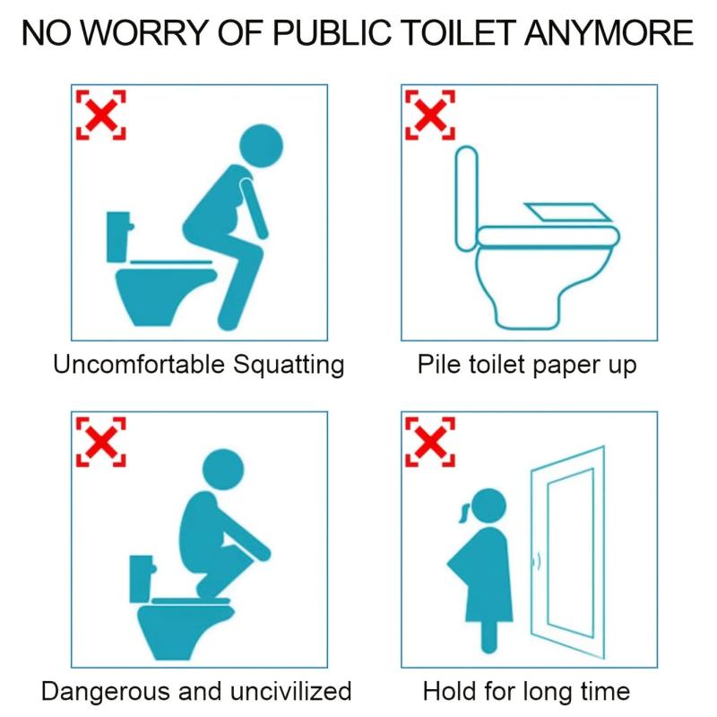 50 Packs Waterproof Travel Toilet Mat with Cushion Paper Disposable