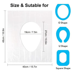 50 Packs Waterproof Travel Toilet Mat with Cushion Paper Disposable