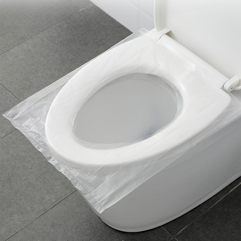 50 Packs Waterproof Travel Toilet Mat with Cushion Paper Disposable