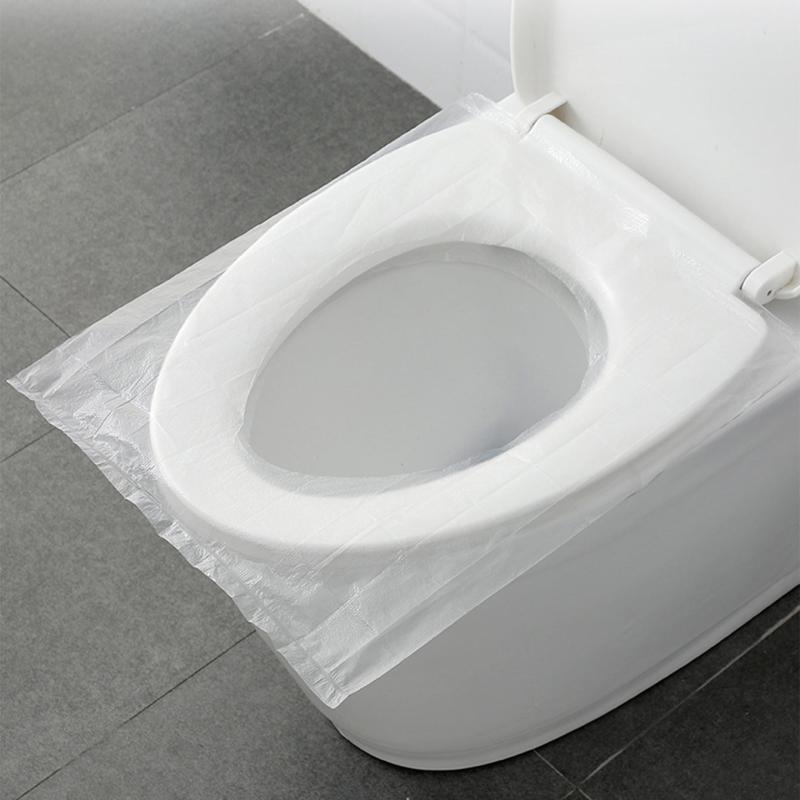 50 Packs Waterproof Travel Toilet Mat with Cushion Paper Disposable