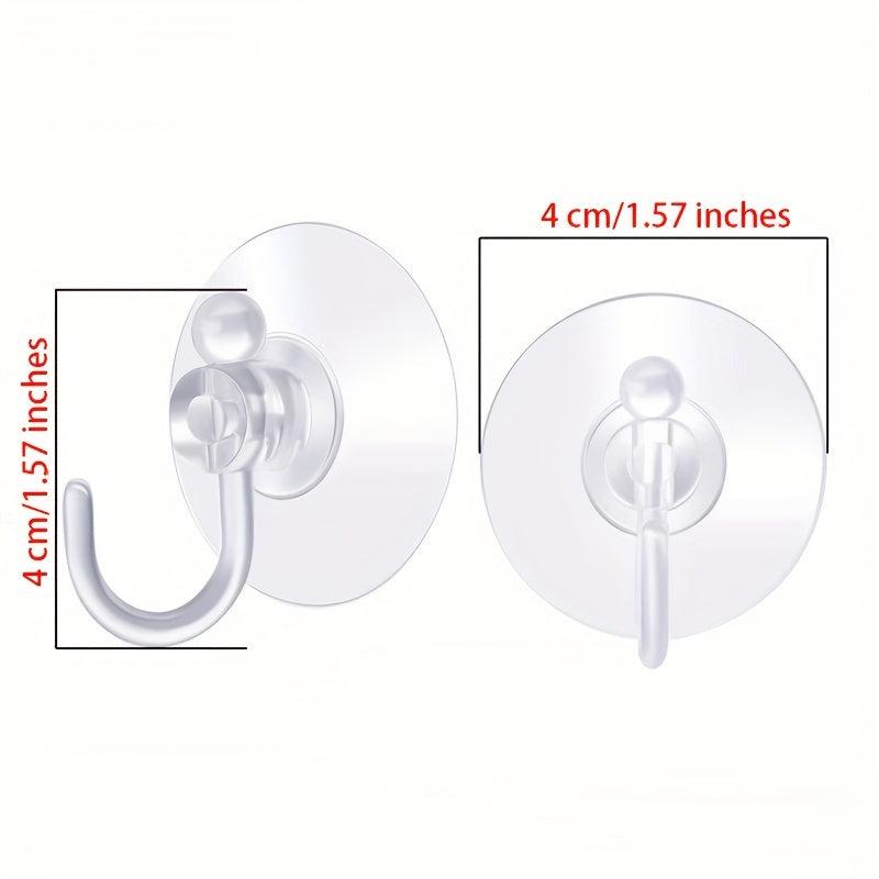 Upgrade Suction Cup Hooks 1.57'' Clear PVC Small Cups for Bathroom Shower