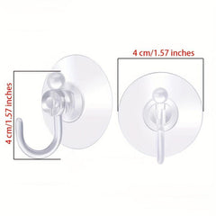 Upgrade Suction Cup Hooks 1.57'' Clear PVC Small Cups for Bathroom Shower