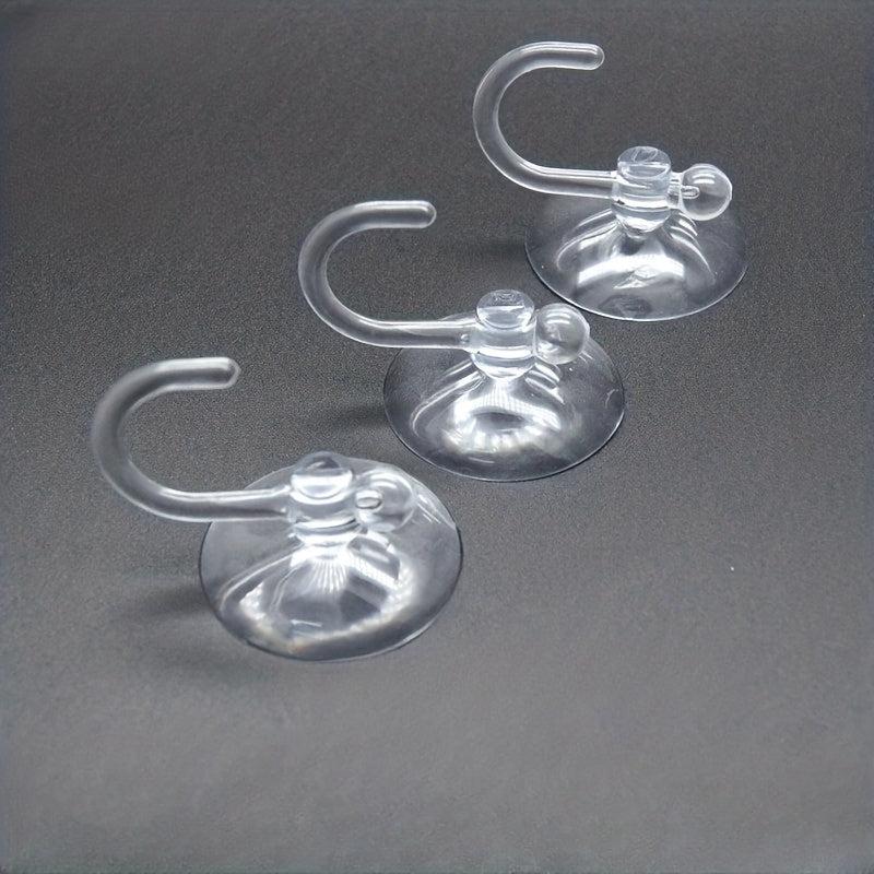 Upgrade Suction Cup Hooks 1.57'' Clear PVC Small Cups for Bathroom Shower