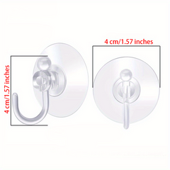 Upgrade Suction Cup Hooks 1.57'' Clear PVC Small Cups for Bathroom Shower