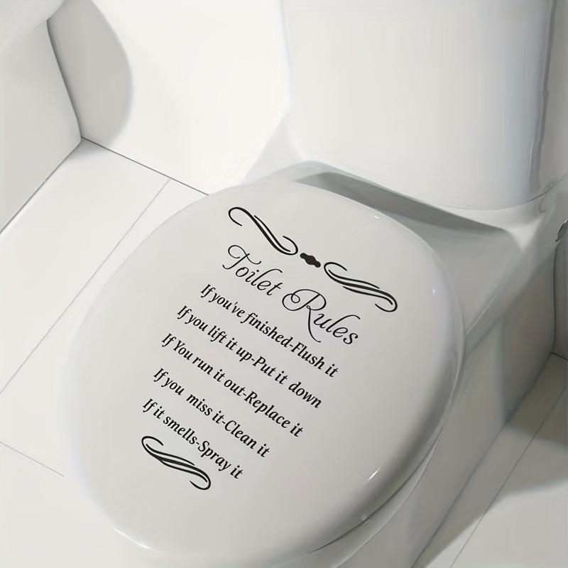 Toilet Rules Toilet Seat Sticker Decorative Toilet Lid Decal