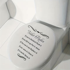 Toilet Rules Toilet Seat Sticker Decorative Toilet Lid Decal