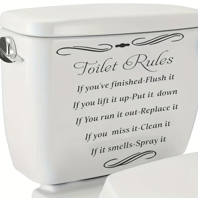 Toilet Rules Toilet Seat Sticker Decorative Toilet Lid Decal