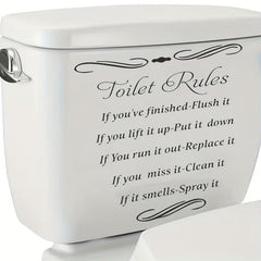 Toilet Rules Toilet Seat Sticker Decorative Toilet Lid Decal